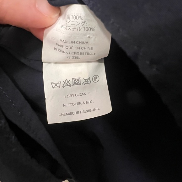 J. Crew 100% Silk Tie-Shoulder Peplum Top  - Navy | Size 0 - Picture 7 of 11